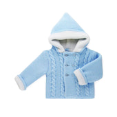 Sardon Baby Boy Pale Blue Knitted Pram Jacket
